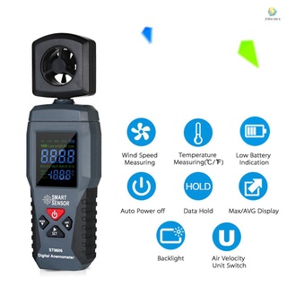 Máy Đo Tốc Độ Gió Kỹ Thuật Số ST9606 Màn Hình LCD