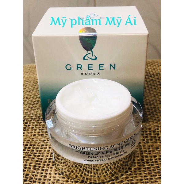 Kem Ngăn Ngừa mụn Green Korea Brightening Acne Cream 20g