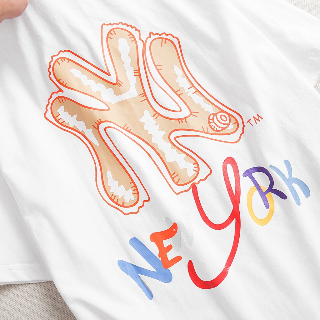 Áo thun cổ tròn MLB in NY mẫu mới 2022 4 màu  thun cotton 4 chiều có big size DCXK0029 - DECE