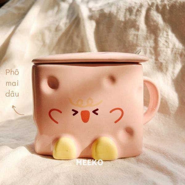Cốc phô mai cheesy béo ngậy có nắp và thìa 2 phiên bản MEEKO