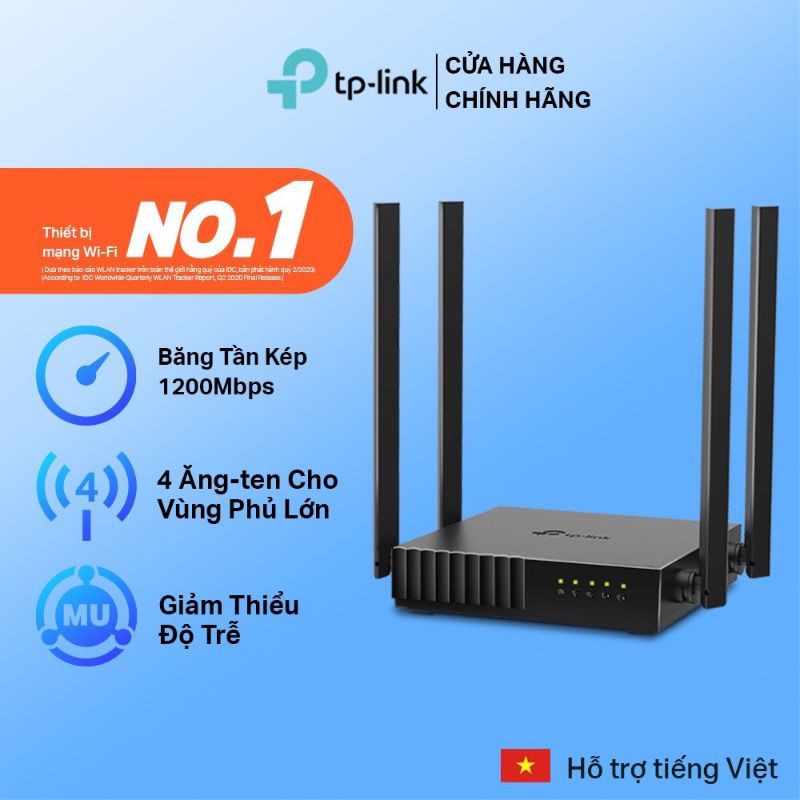 Bộ phát wifi băng tần kép chuẩn AC 1200 TP-Link Archer C54 chính hãng