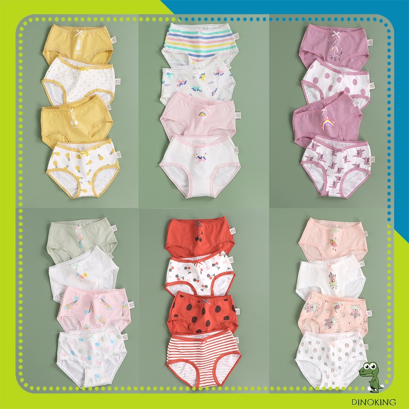Quần lót bé gái DINOKING  Quần chip tam giác cho bé xuất dư chất cotton cao cấp siêu mềm mịn QC03
