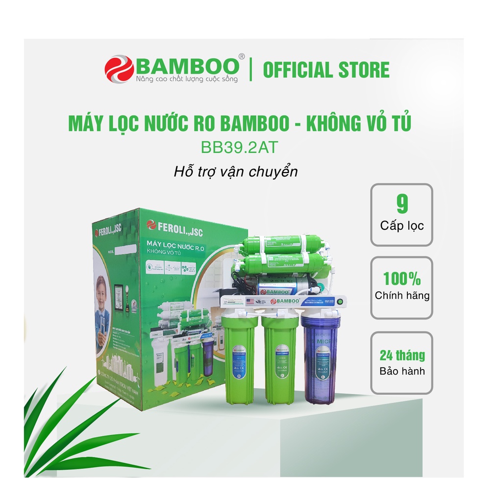 Máy lọc nước RO Bamboo không vỏ 8,9 cấp lọc