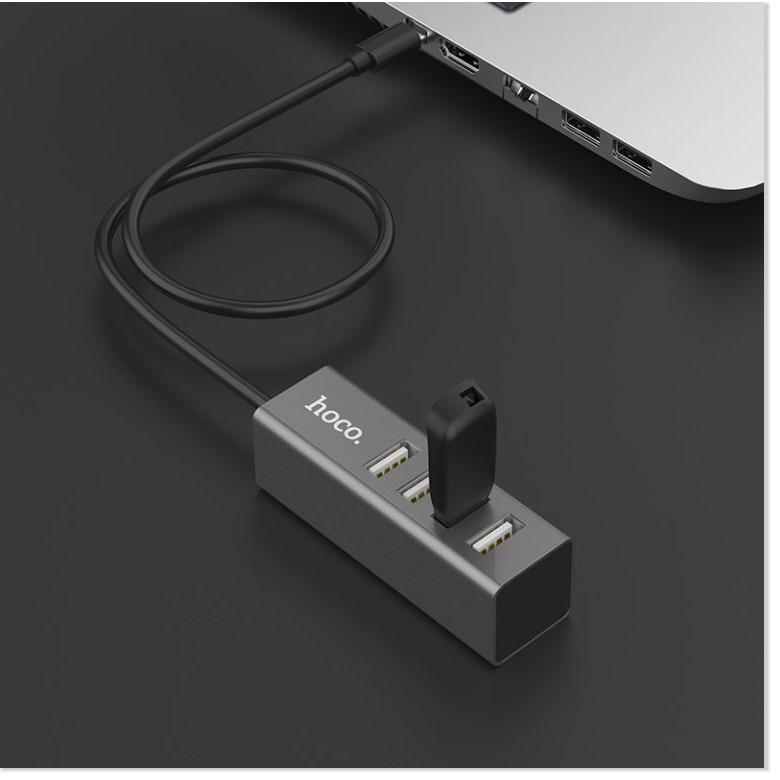HUB 4 cổng USB Hoco HB1 tương thích cao chất liệu vỏ hợp kim nhôm cao cấp - MrPhukien