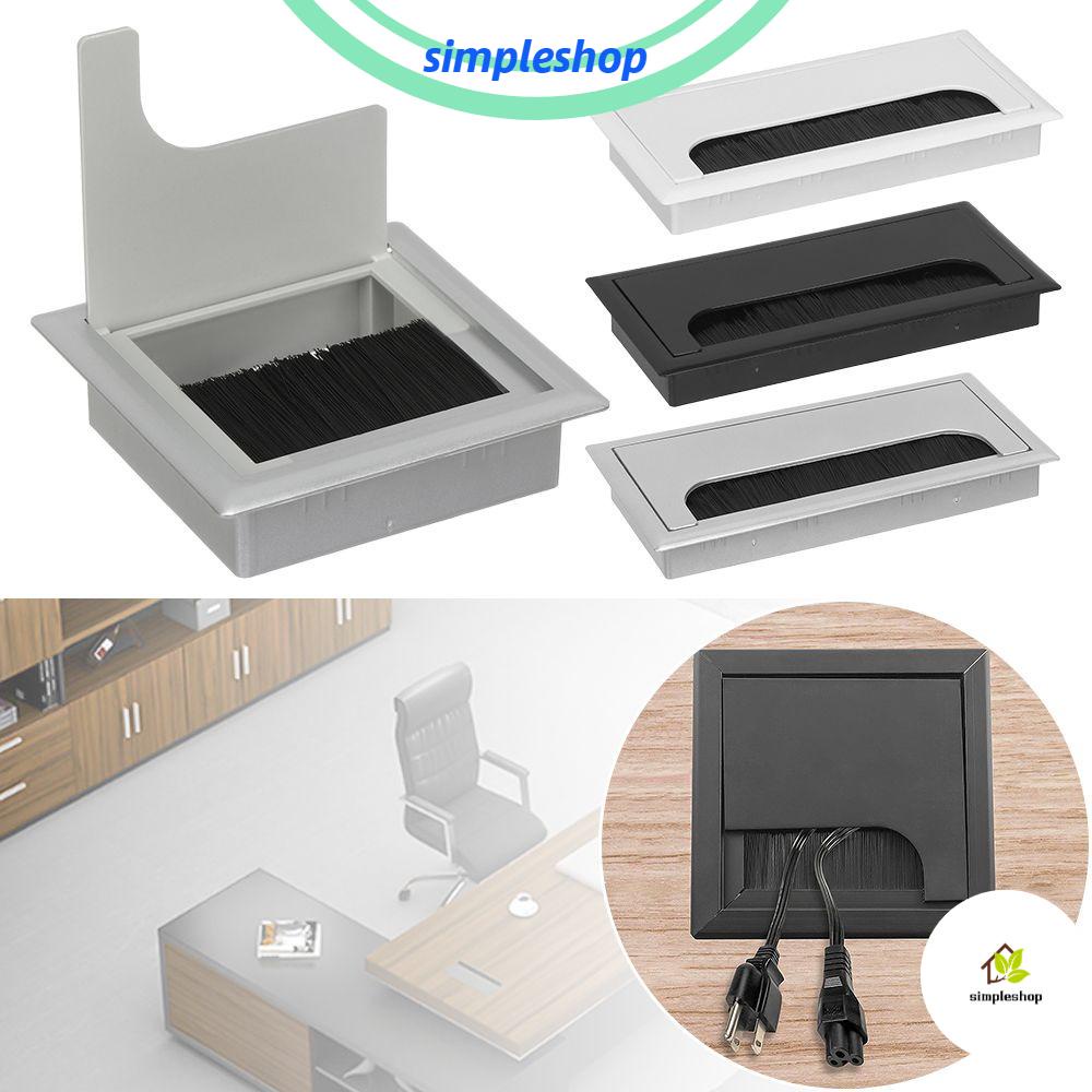 Hộp đựng cáp để bàn có lỗ luồn dây cáp hình chữ nhật bằng nhựa tích hợp tiện dụng cho bàn máy tính