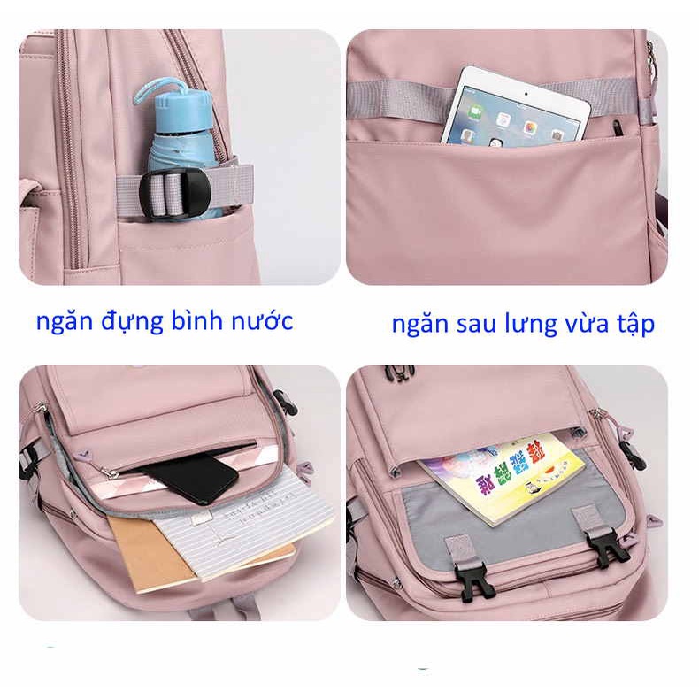 Balo ulzzang đi học học sinh, sinh viên Hàn Quốc chất liệu vải cao cấp chống nước 9380
