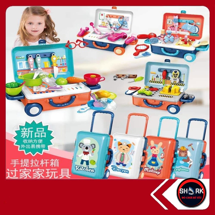 Đồ chơi vali hướng nghiệp cho bé định hướng nghề nghiệp bác sĩ, nấu ăn, trang điểm, kỹ sư