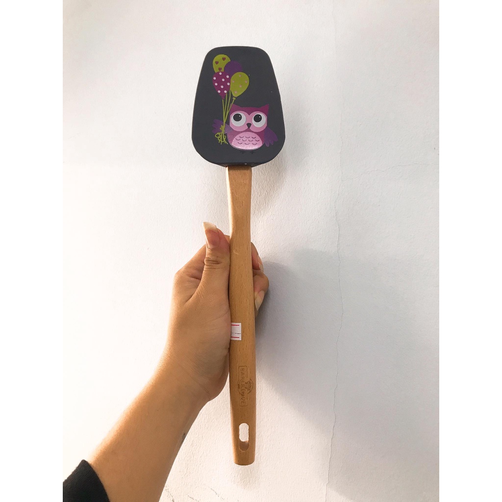 SPATULA, PHỚI TRỘN SILICONE CÁN GỖ