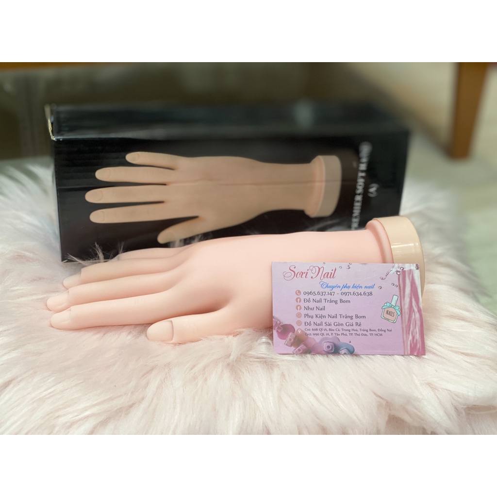 Bàn tay khớp học nail giả silicon - Khớp dẻo, linh hoạt