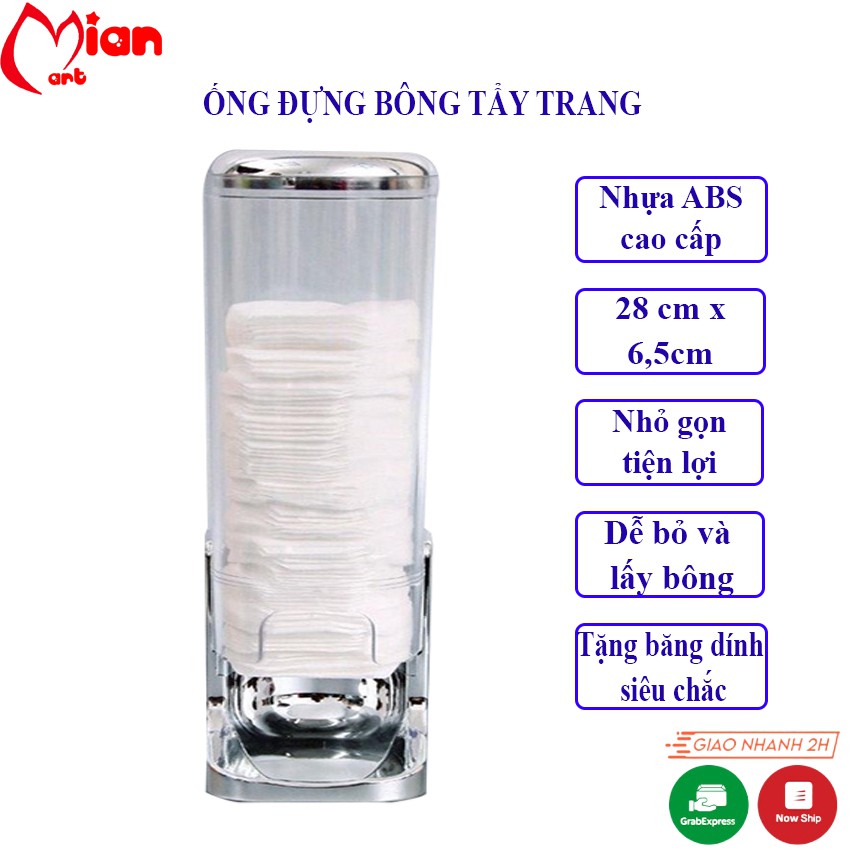 Ống đựng bông tẩy trang kháng khuẩn Tashuan treo tường để bàn tiện lợi vệ sinh - MIAN MART