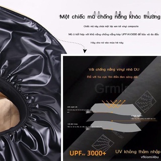 jfMũ chống nắng UV Nhật Bản nữ phiên bản Hàn Quốc mũ ngư dân viền lớn chống tia cực tím che nắng mùa hè mũ nhựa đen che