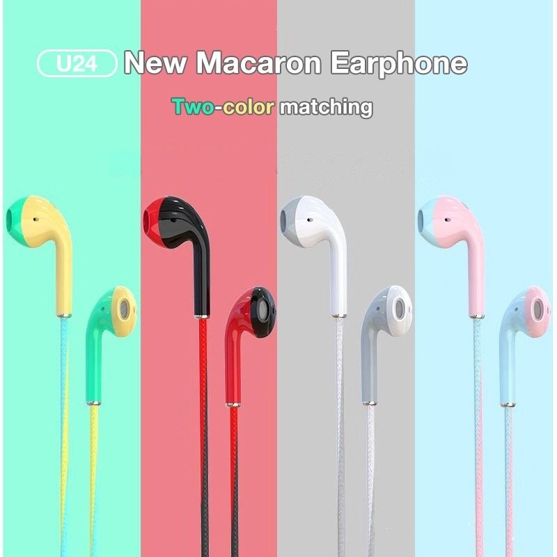 Tai nghe nhét tai U24 có micro màu sắc đẹp mắt chất lượng