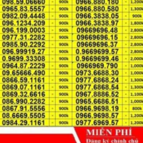 [SALE MẠNH] Sim Đẹp Phong Thủy Số Đẹp Dễ Nhớ Giá Từ 500k