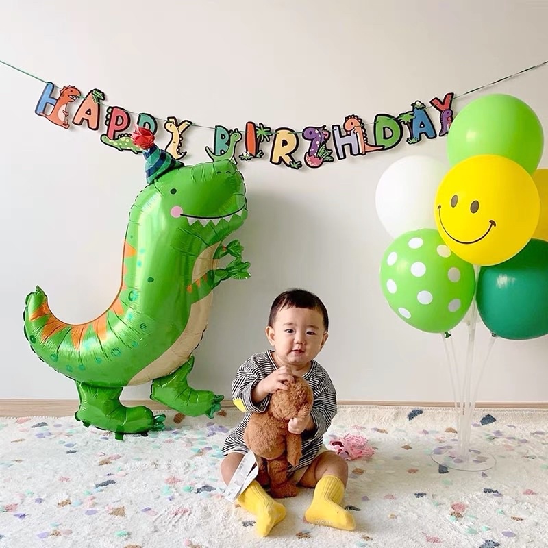 Dây treo chữ happy birthday day khủng long (Dino)
