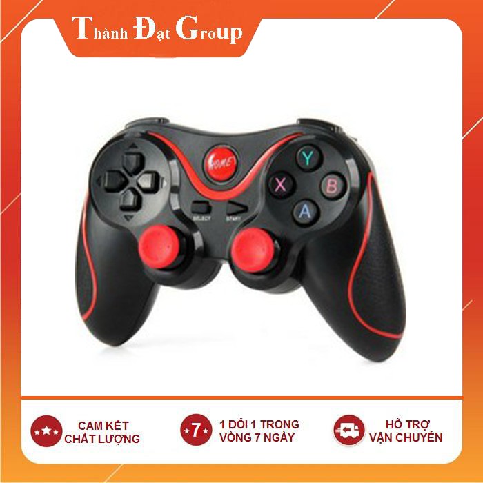 Tay cầm chơi game Bluetooth Terios X3 tặng giá đỡ điện thoại + dây sạc