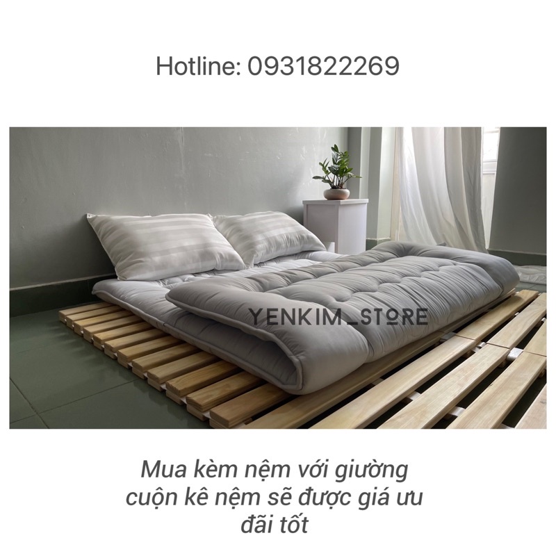 Nệm bông xuất Nhật - 1mx2m, 1m2x2m, 1m4x2m, 1m6x2m, 1m8x2m, 2mx2m - Màu Trắng, Xám