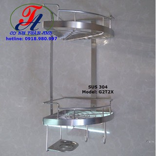 Kệ góc 2 tầng - kệ góc xà phòng cao cấp inox 304 - kệ góc phòng tắm g2txp