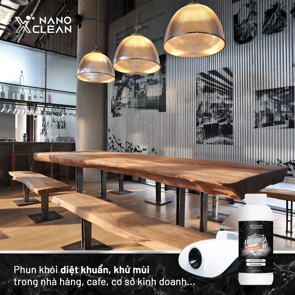 Nano Xclean For Horeca Dung Dịch Tạo Khói, Phun Khói 1L-Khử Mùi, Diệt Khuẩn Nhà Ở, Khách Sạn, Nhà Hàng-Nano Bạc AHT CORP