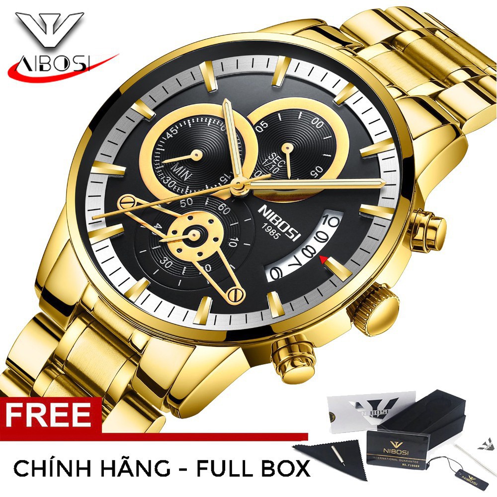 ĐỒNG HỒ NAM NIBOSI NB309-1 CHẠY 6 KIM SANG TRỌNG CAO CẤP + FULLBOX + FULL PHỤ KIỆN.