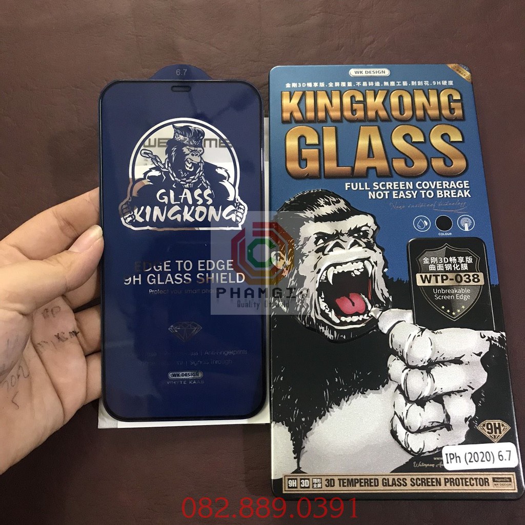 Kính cường lực Kinhkong glass của iphone 12 pro max, iphone 12 full keo, full màn, full phụ kiện