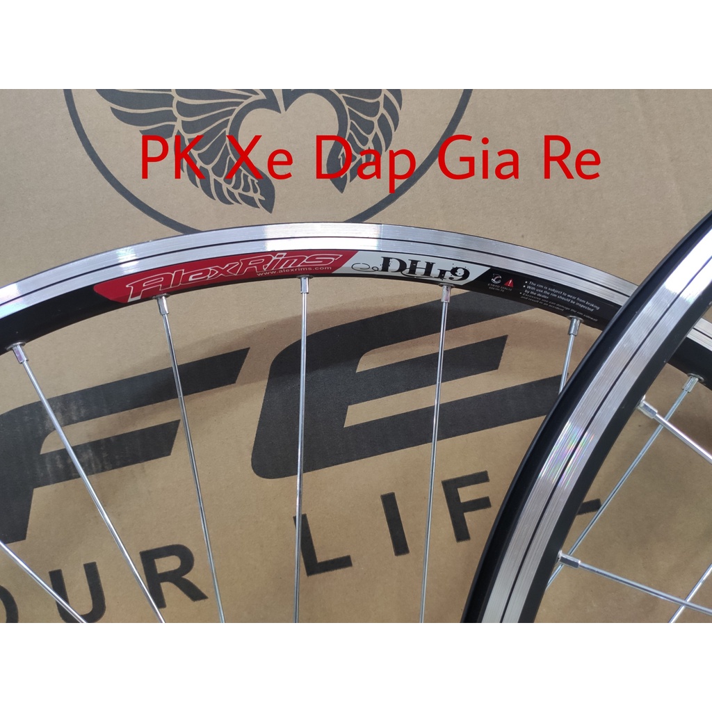 Bộ vành xe đạp bánh 700C, Vành Alexrims cao cấp đan sẵn Moayo bạc đạn, líp vặn, phanh đĩa, phanh U,V - PK Xe Dap Gia Re