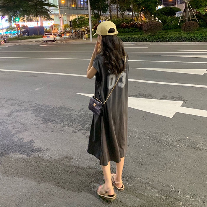 Đầm Dài Qua Gối Không Tay In Họa Tiết Phong Cách Harajuku Dành Cho Nữ