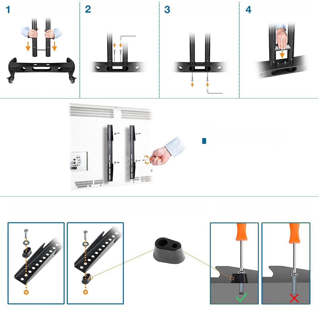 Giá treo tivi di động nhập khẩu Đ8 32-70 inch, di chuyển dễ dàng