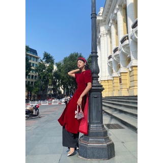 Áo dài Trúc Mai cutout vai duyên dáng