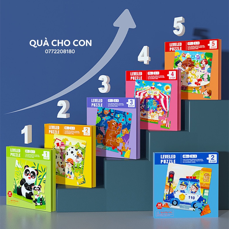 BỘ XẾP HÌNH NAM CHÂM TỪ TÍNH 5 CẤP ĐỘ 36 MẪU CHO BÉ TỪ 1,5 ĐẾN 5 TUỔI