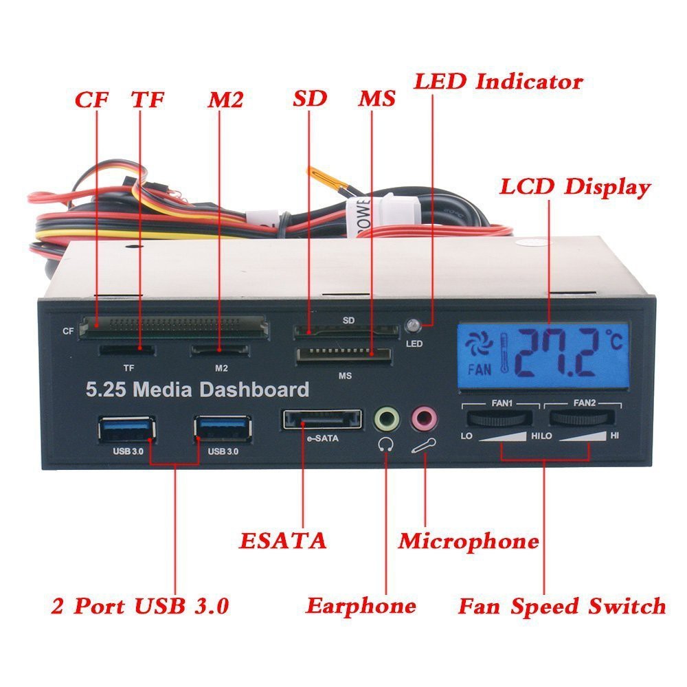 Đầu Đọc Thẻ Nhớ 5.25 Inch Sata / Esata, Usb 3.0