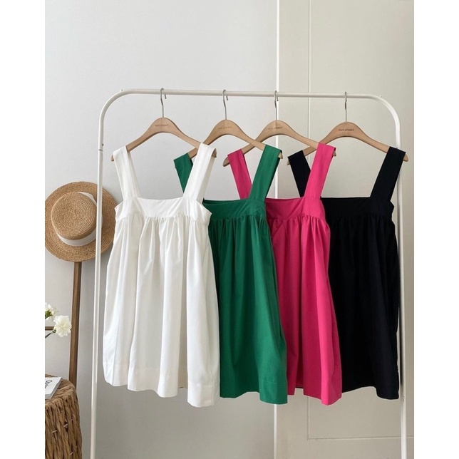 ÁO BABYDOLL HAI DÂY KOLA DRESS Thiết kế form dài giấu quần dáng bồng bềnh style hàn quốc ullzang