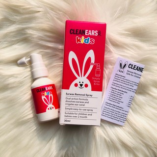 Xịt tai thỏ Cleanears kids làm sạch tai cho bé 30ml, úc, date xa