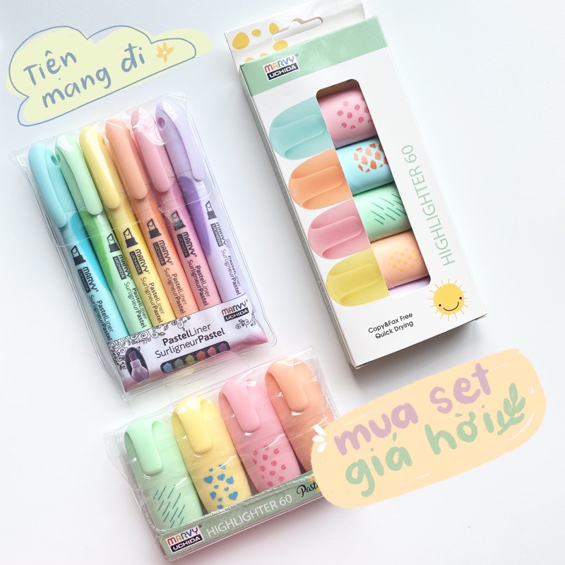 (SET) Bút dạ quang Marvy Highlighter tiện lợi