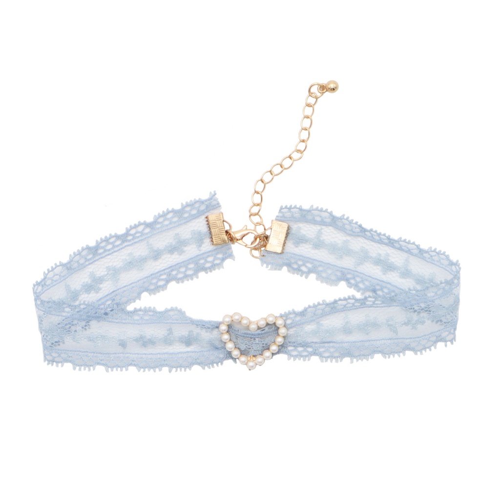 Vòng Cổ Choker Phối Ren Đính Ngọc Trai Giả Thời Trang Cho Nữ