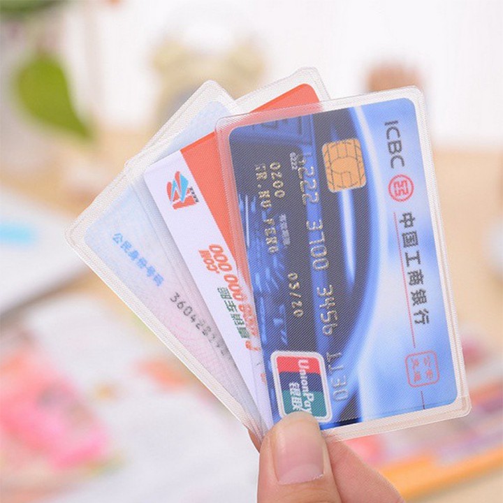 Sỉ 100 vỏ bọc thẻ căn cước, thẻ tín dụng, bằng lái xe ATM trong suốt 00243 - Buôn Rẻ