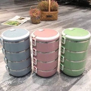 Hộp cơm lúa mạch giữ nhiệt 4 tầng lõi inox