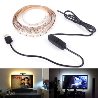 Dây đèn LED DC5V USB SMD3528 1m 2m 3m 4m 5m có công tắc dùng trang trí nền TV phòng ngủ