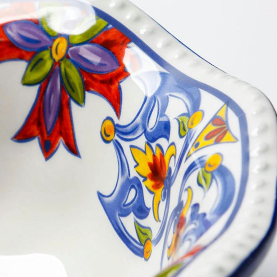 Bộ bát, đĩa, chén,dĩa gốm mỹ nghệ vẽ tay-Họa tiết hoa xanh - Chuyên xuất Châu Âu