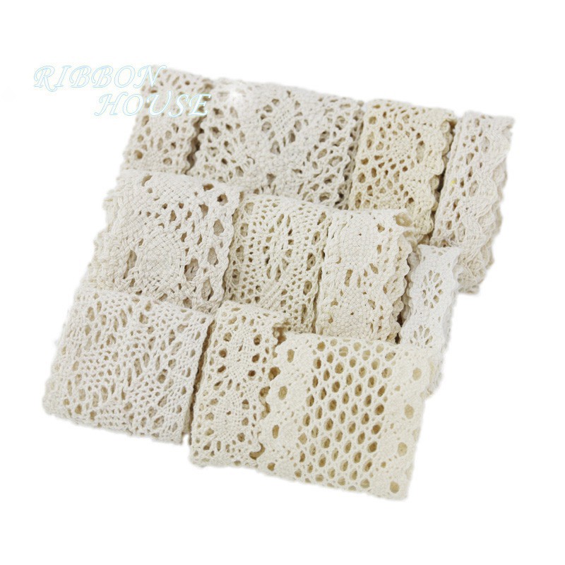 Set 10 Cuộn Dây Ren Cotton Dùng Để Trang Trí Đa Năng Tiện Dụng