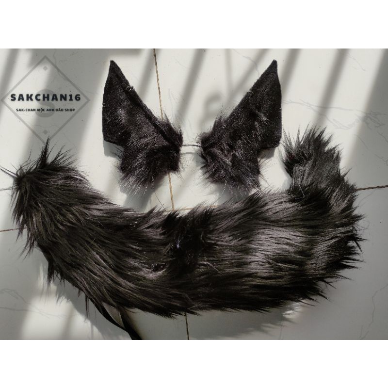 Bộ tai đuôi cáo đen hoá trang