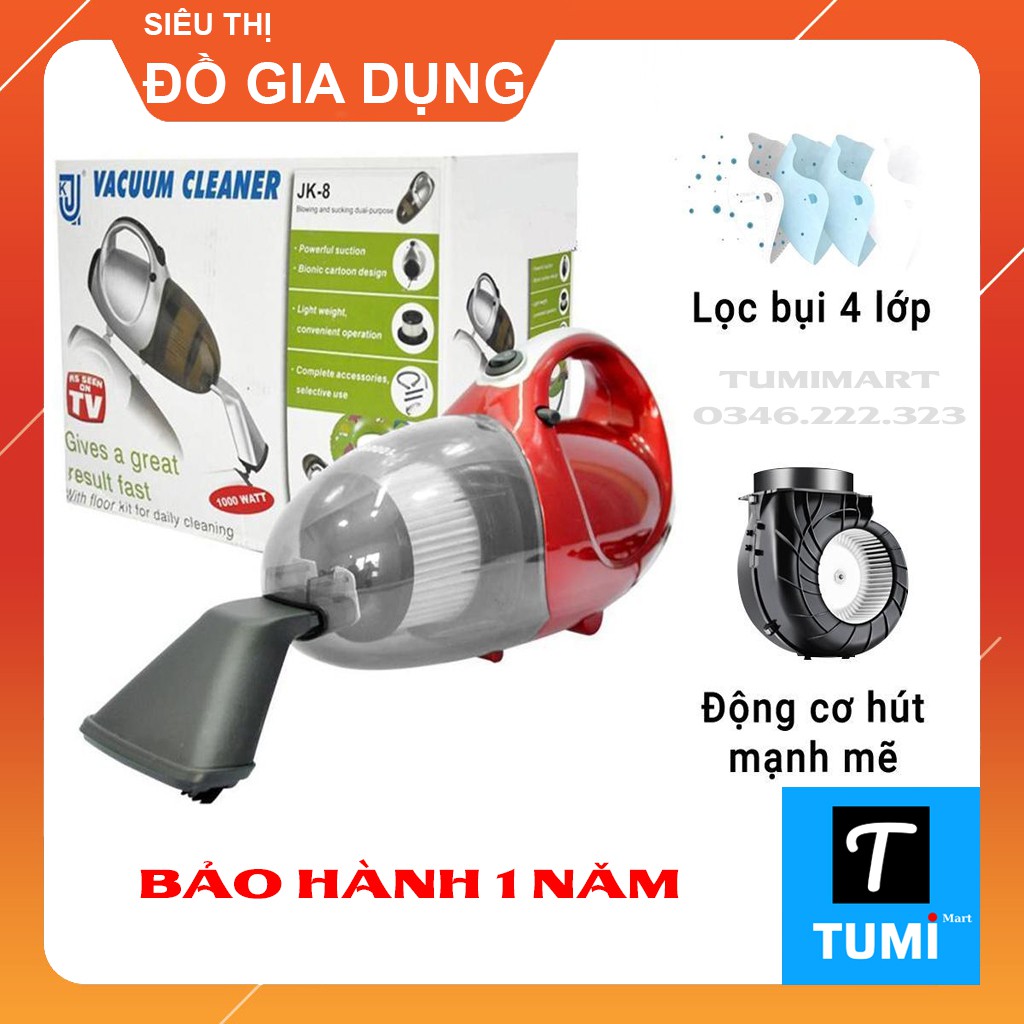 [BẢO HÀNH 12 THÁNG] Máy Hút Bụi 2 chiều đa năng siêu khỏe JK8 - Hai Chiều Hút, Đẩy