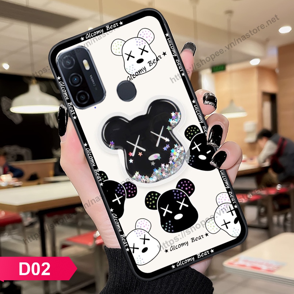 Ốp lưng Oppo A53 trái tim họa tiết caro, mikey họa tiết beabrick kaws cute