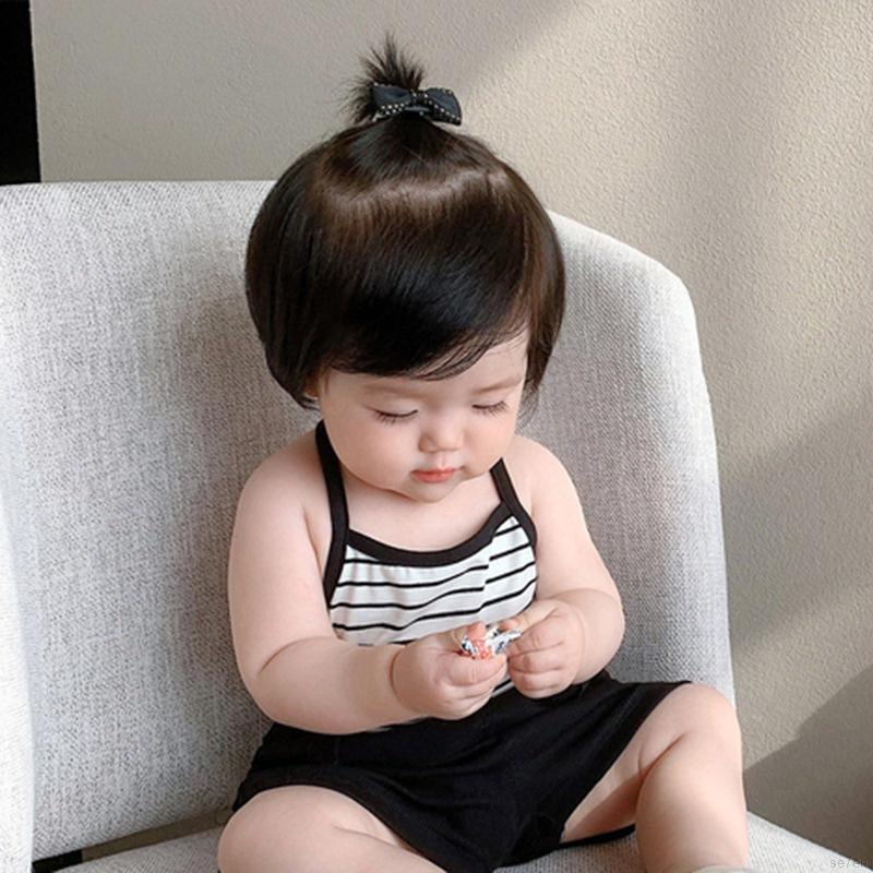 Áo Hai Dây Se7En Tay Ngắn In Họa Tiết Hoạt Hình Phong Cách Hàn Quốc Thời Trang Mùa Hè Cho Bé Gái