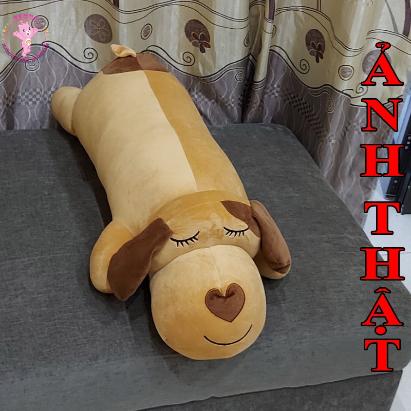 Gấu Bông Chó Ngủ Mũi Tim Siêu To Khổng Lồ Size 1M Hàng Cao Cấp Xuất Dư Siêu Thị