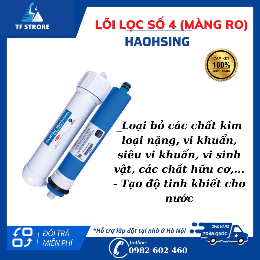 Màng RO Haohsing Lõi Số 4 Ứng Dụng Được Hầu Hết Các Loại Máy Lọc Nươc RO- Lọc Đến 99,99% Cặn bẩn
