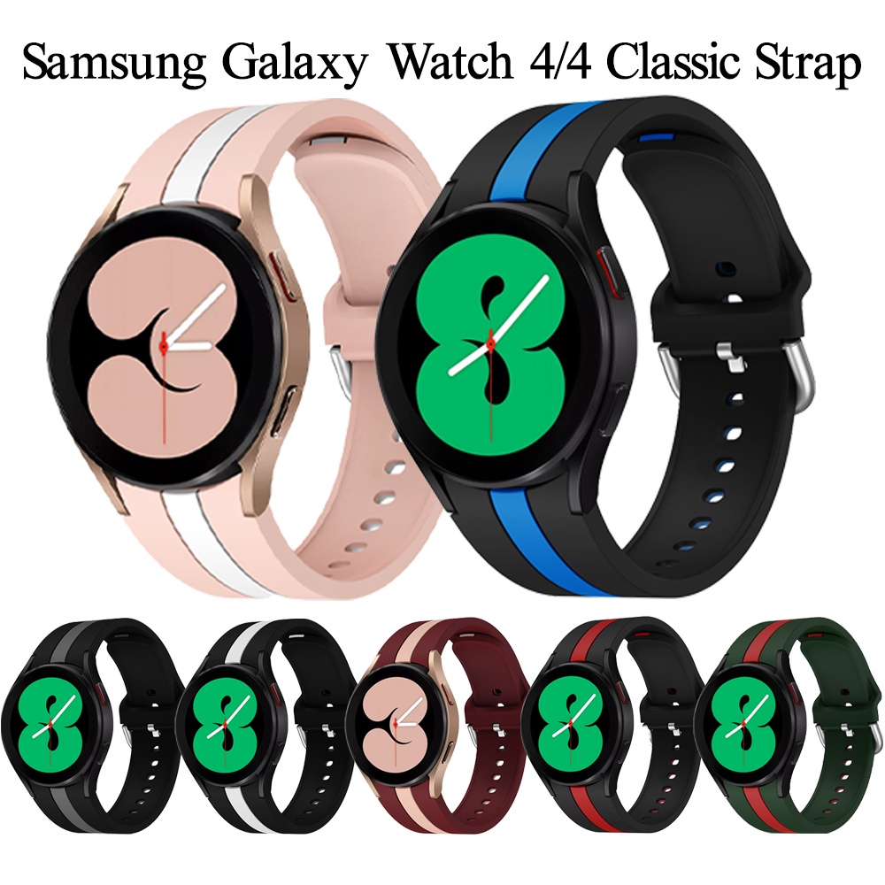 Dây đeo bằng silicon cho samsung galaxy watch 6 6 pro 45mm 4 classic 47mm 43mm dây đeo 46mm 42mm sọc hai màu vòng đeo tay thể thao galaxy watch4 44mm 40mm correa
