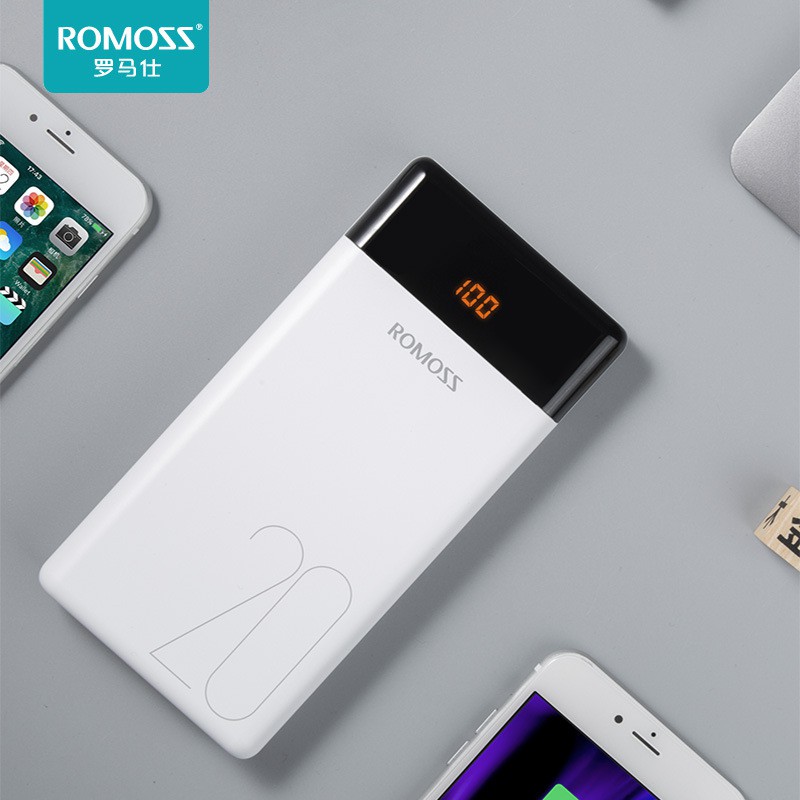 Pin sạc dự phòng lõi Polymer Romoss LT20 dung lượng 20000mAh (Trắng) - Hãng phân phối chính thức