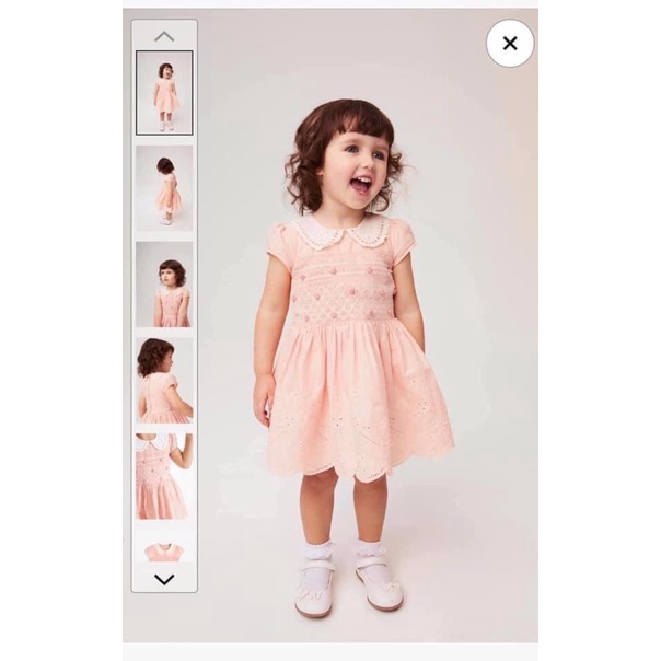 Đầm smock hồng đất Next size 5/6y newtag
