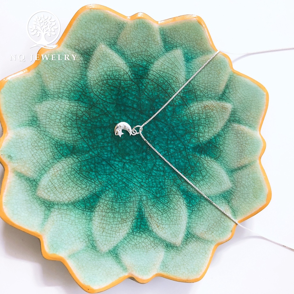 Dây chuyền bạc hình mặt trăng và sao - NQ Jewelry