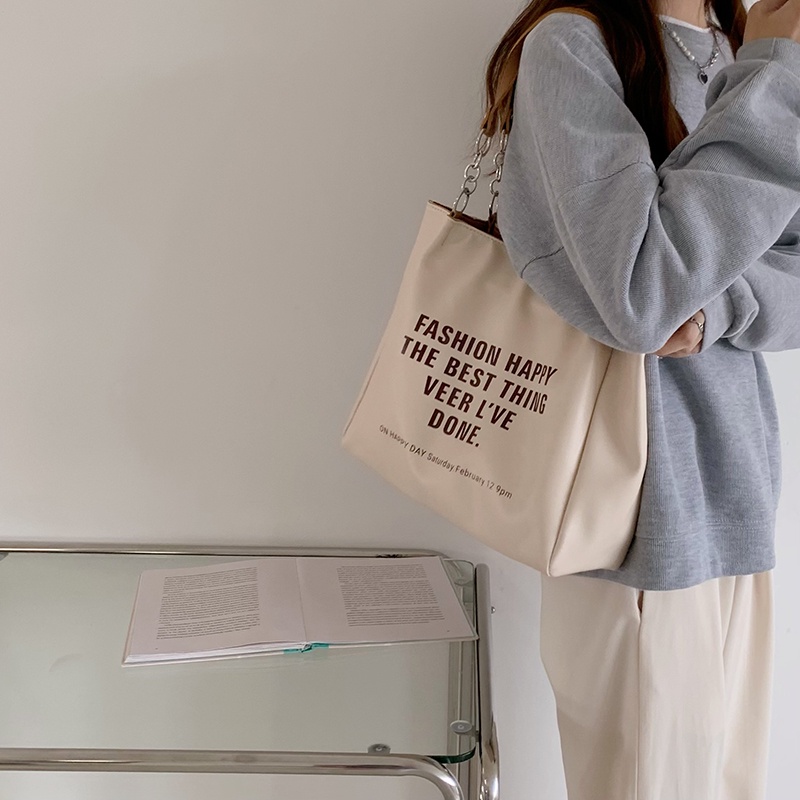 Túi đeo vai IELGY cỡ lớn in chữ thời trang cho nữ